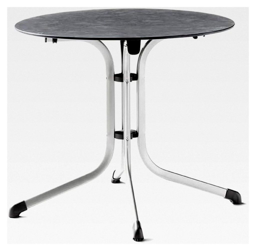 Klapptisch Boulevard mit Polytec -Platte, Plattenmaß ca. 85 cmØ, Graphit/Schiefer Anthrazit