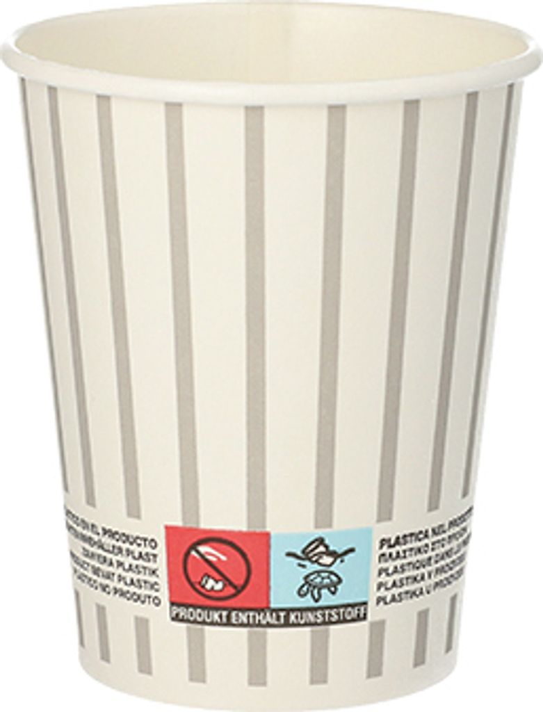 1200 Pappbecher für Heißgetränke, 0,2 l grau silber Glühweinbecher Kaffee Becher Glühwein