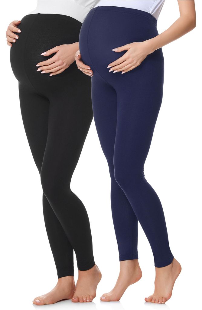 Be Mammy Damen 2er Pack Lange Umstandsleggings aus Produktbild 