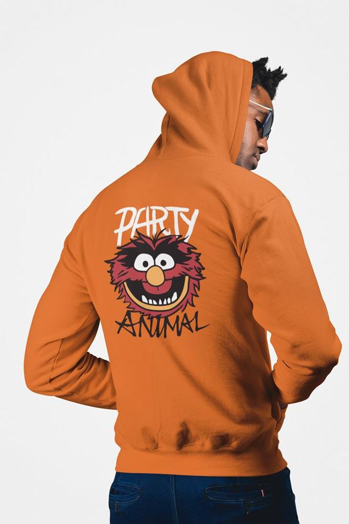 D&B Uni Hoodie ZIPMO00095 Party Animal Orange-Größe L