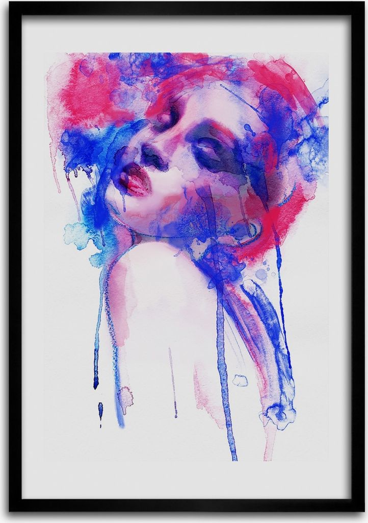 Bild - Bilderrahmen - 50 cm x 70 cm - MDF - Rahmen - Wandkunst Abstraktion einer Frau