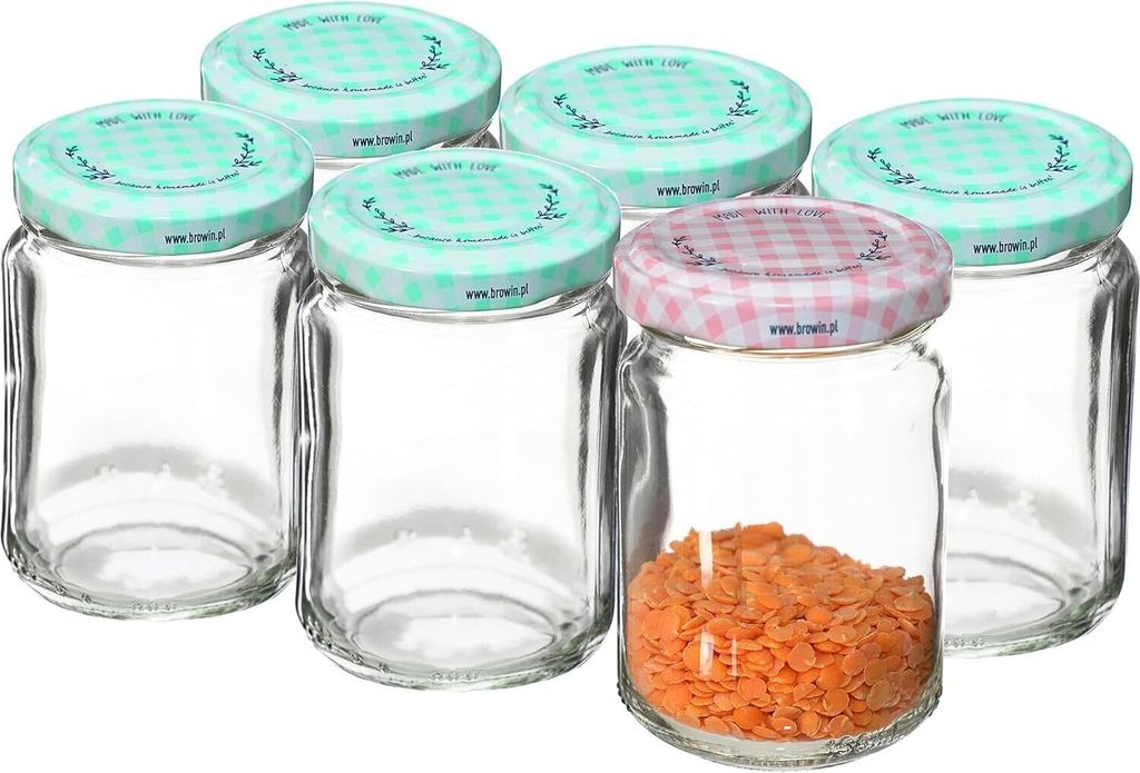 6 Stück 156 ml Vorratsgläser-Sturzgläser Set mit Schraubverschluss Einweckgläser