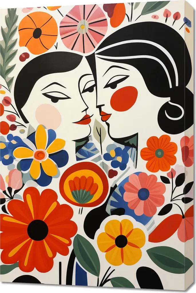 Tableau Image 60 x 90 cm Romance Fleurie pour une Déco Murale Élégante