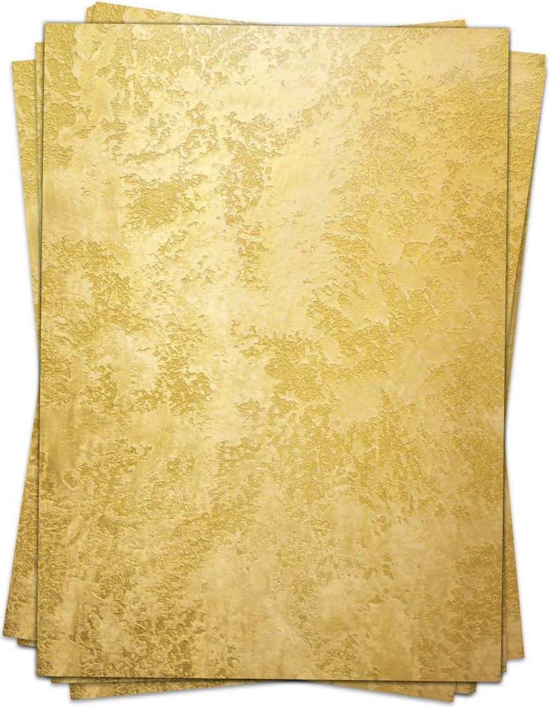 50 Blatt Briefpapier (A4) | Gold-Wand | Motivpapier | edles Design Papier | beidseitig bedruckt | Bastelpapier | 90 g/m²