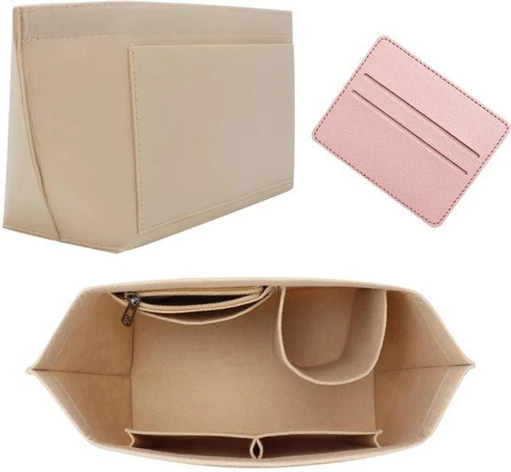 Rangement de sac amovible en feutre beige - Organiseur multi-poches