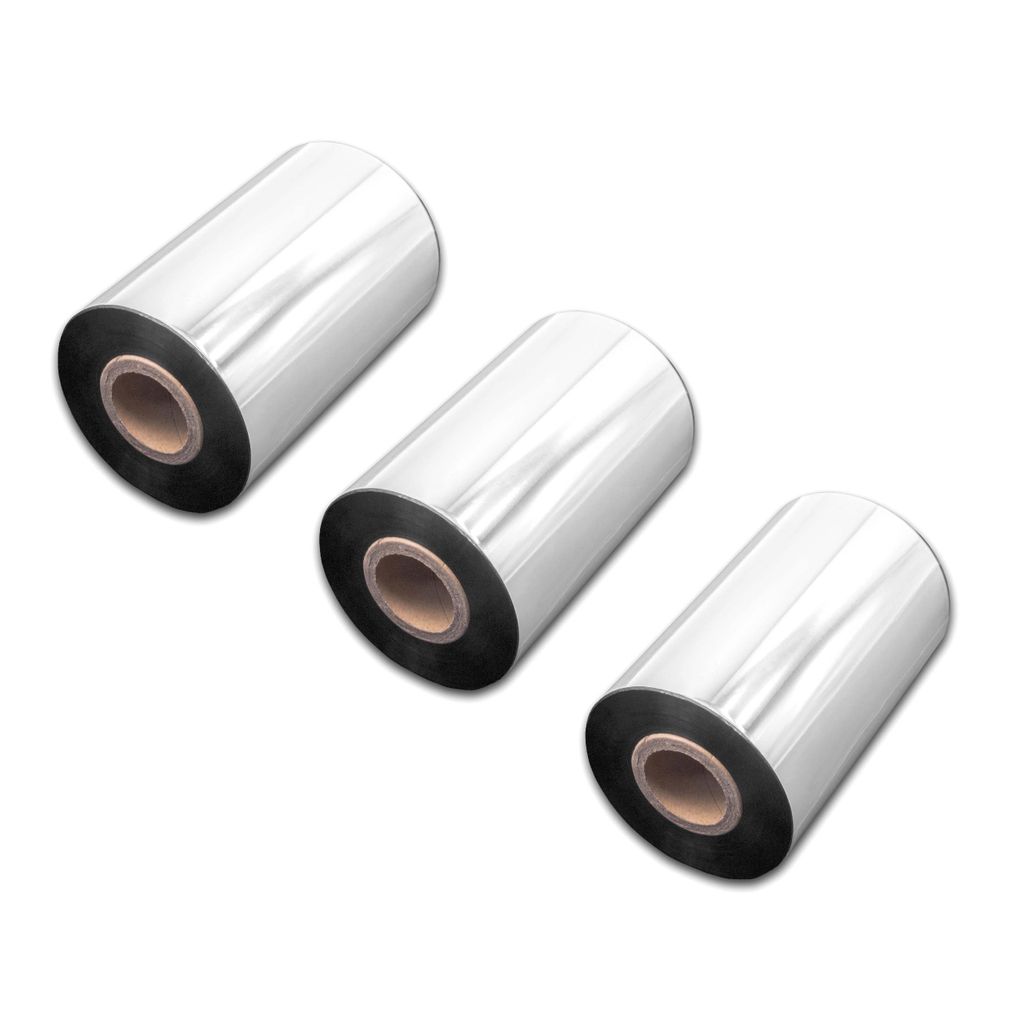 vhbw 3x Thermotransfer-Band kompatibel mit Bixolon Samsung SLP-TX403 Drucker Etikettendrucker, Wischfest, 100 mm x 300 m, Wachs Harz Schwarz