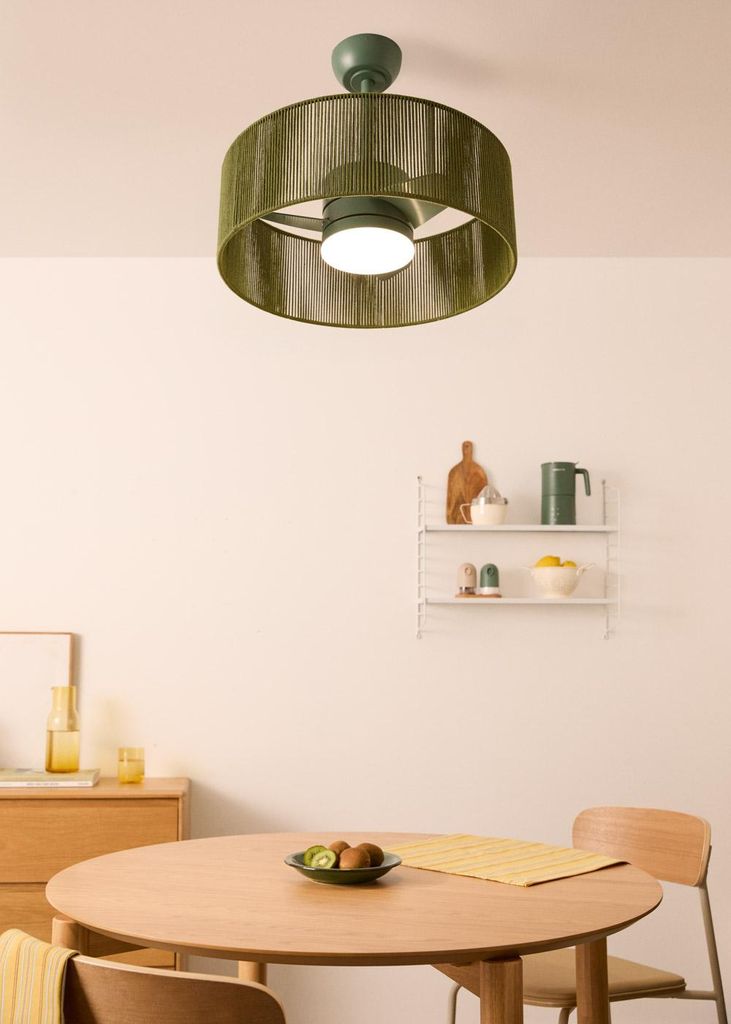 WIND LAMP WOVEN - Leiser 25W-Deckenventilator mit LED-Licht
