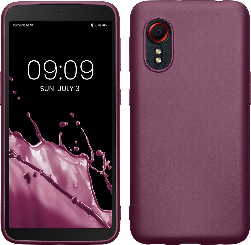 kwmobile Case kompatibel mit Samsung Galaxy Xcover 5 Hülle - Schutzhülle aus Silikon metallisch schimmernd - Handyhülle Metallic Lavendel