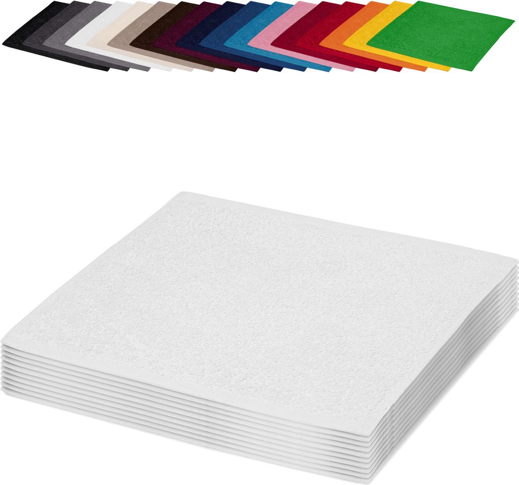 10er PACK Seiftücher 30x30 cm Waschlappen Seifhandtücher 100% Baumwolle, Farbe: Weiß