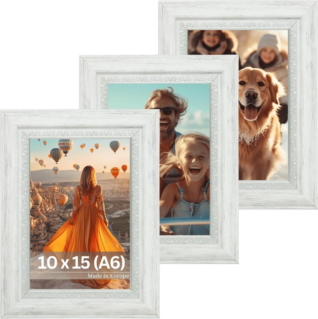 Bilderrahmen "Boho" - Farbe: Weiß - Größe: 10 x 15 cm / 3x