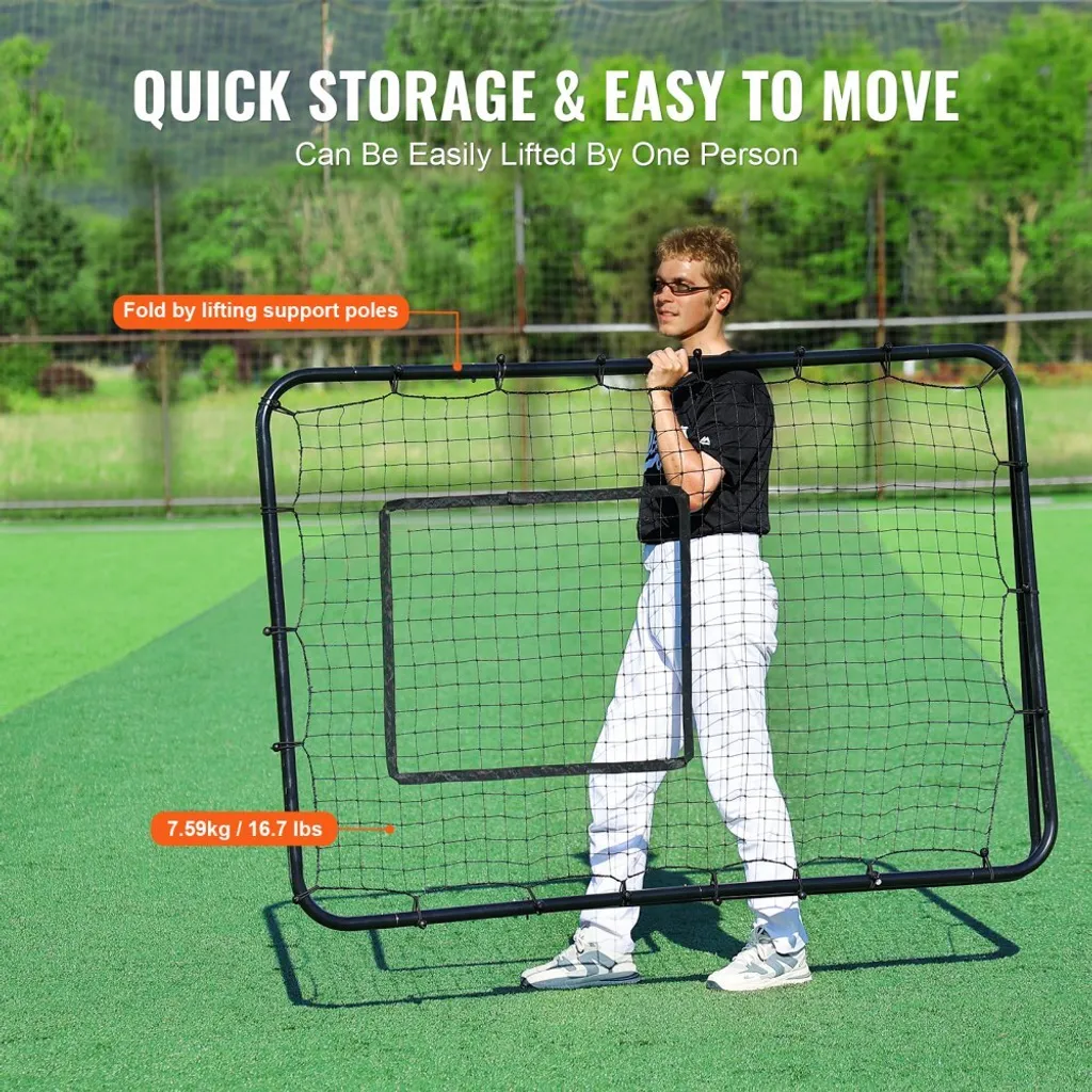 Filet de rebond baseball softball 1,2x1,8m pitchback pour entraînement