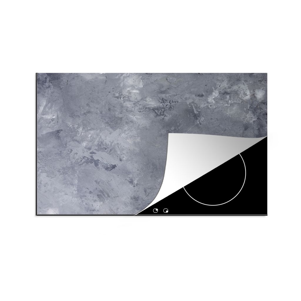KitchenYeah Herdabdeckplatte Schiefer - Beton - Retro - Strukturen - Grau - Rustikal , 76x51cm, Küche Deko, Glaskeramikkochfeld Herdabdeckung, A...