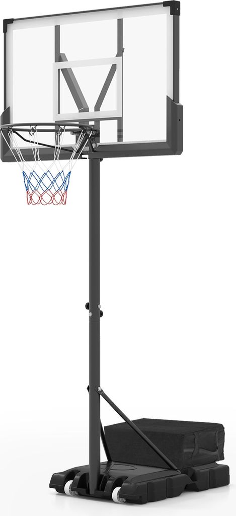 COSTWAY Portabler Basketballkorb, höhenverstellbarer Basketballständer für Kinder, Teenager & Erwachsene, Basketballanlage mit stoßfestem Rück...