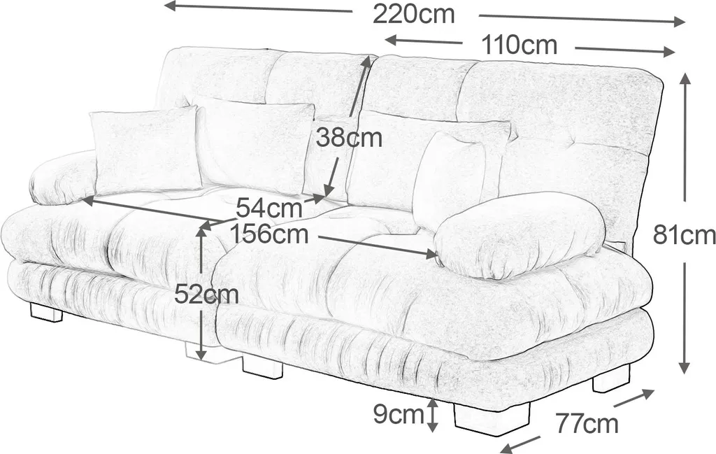 Canapé modulable pour salon, sofa 2 places confortable en chenille - 10