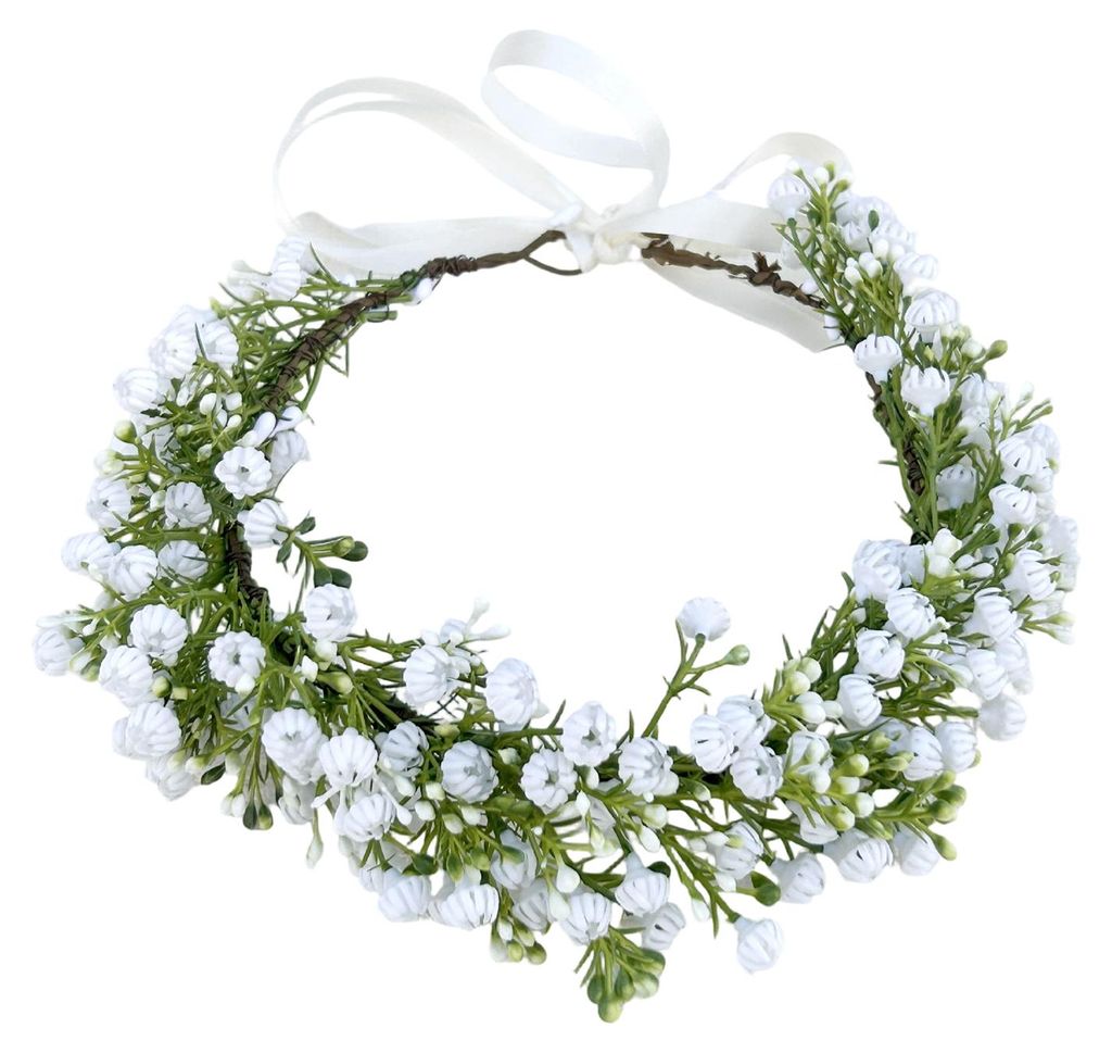 Braut-Haarreif mit künstlichen Blumen, Schnürdesign, minimalistisches Haaraccessoire für Hochzeitsfeiern