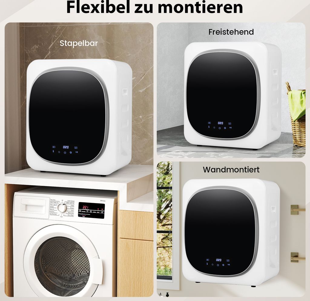 COSTWAY Mini Wäschetrockner 800W, 5kg, Ablufttrockner bis Produktbild 8