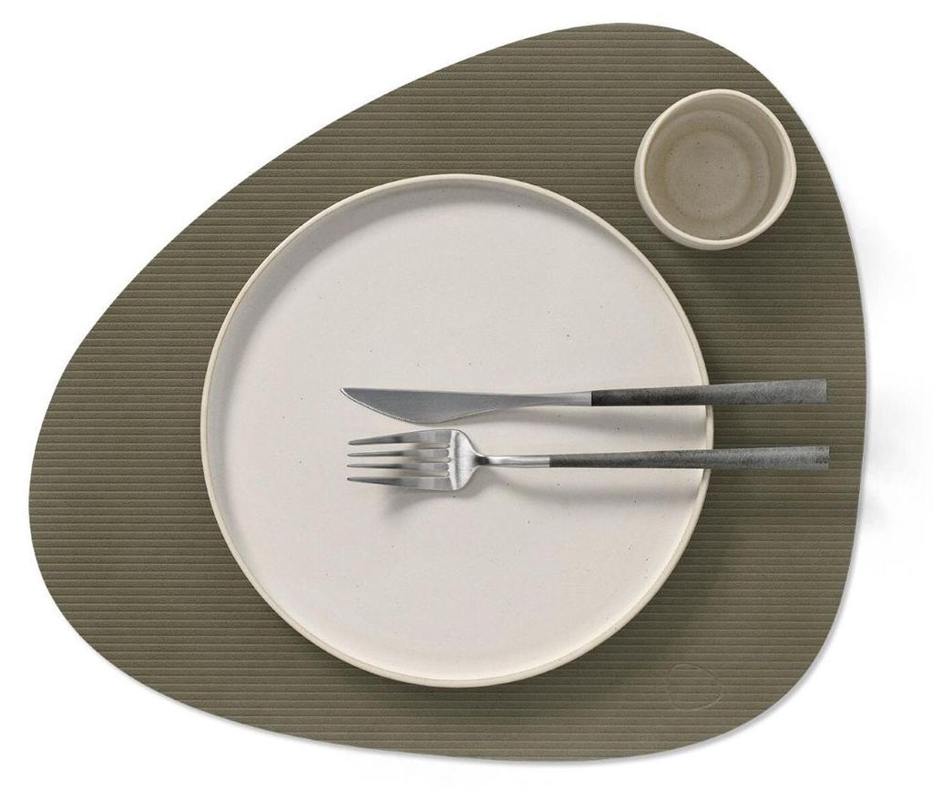 LIND DNA Tischset L Corduroy 6-er Set, Farbe:Army Green, Form:Curve