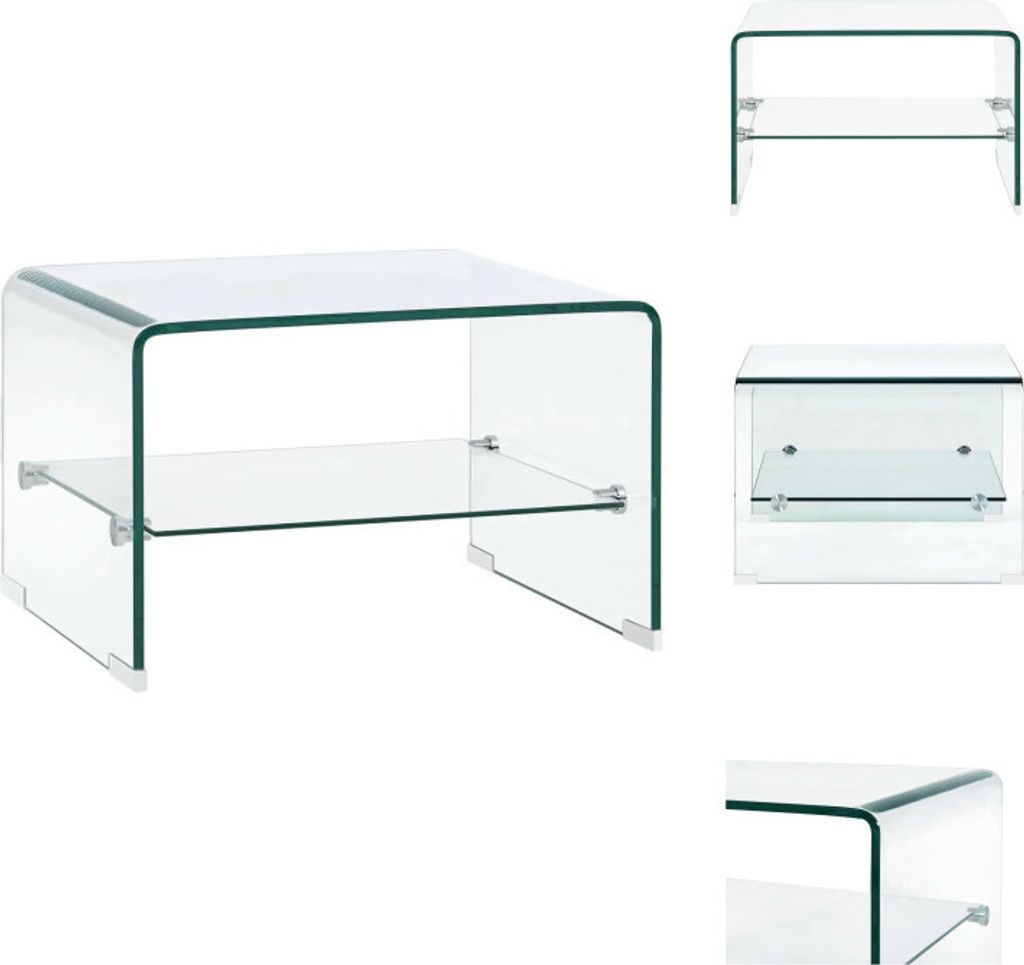 vidaXL Stolik kawowy przezroczysty 50×45×33 cm szkło Zdjęcie produktu 