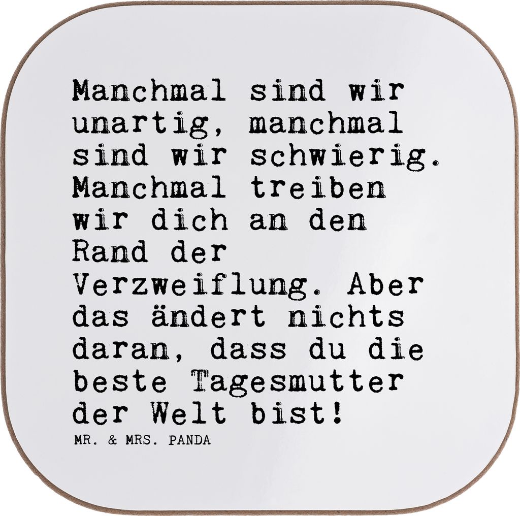Mr. & Mrs. Panda Untersetzer für Gläser Manchmal sind wir unartig,... - Weiß - Geschenk, Spruch Sprüche Weisheiten Zitate Lustig Weisheit Worte...