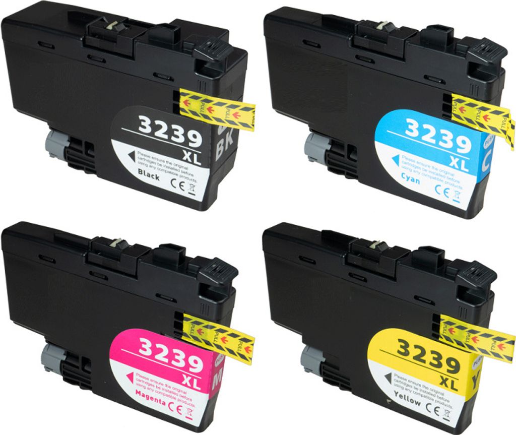 Kompatibles Druckerpatronen Set wie Brother LC-3239 XL Black, Cyan, Magenta, Yellow - 4 Patronen in XL Füllmenge für HL-J6000DW, HL-J6100DW, MFC-...
