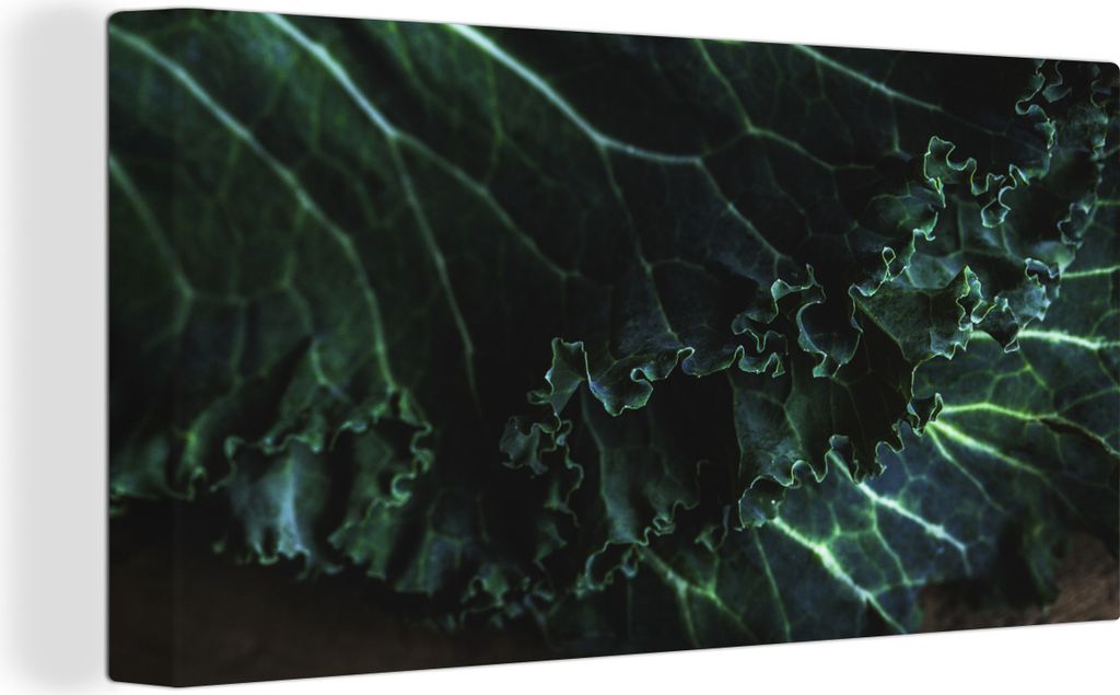 OneMillionCanvasses - Leinwandbilder - 140x90 cm, Kohlblätter, Wandbilder Kunstdruck Wanddekoration - Foto auf Leinwand - Gemälde auf Holzrahmen