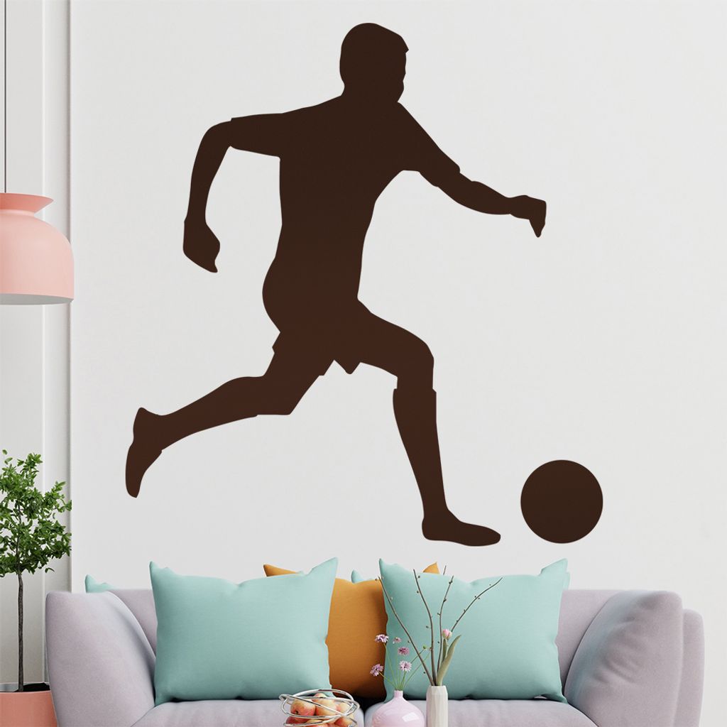 KIWISTAR Fussballspieler Silhouette Wandtattoo in 6 Größen - Wandaufkleber Wall Sticker - Dekoration, Küche, Wohnzimmer, Schlafzimmer, Badezimmer