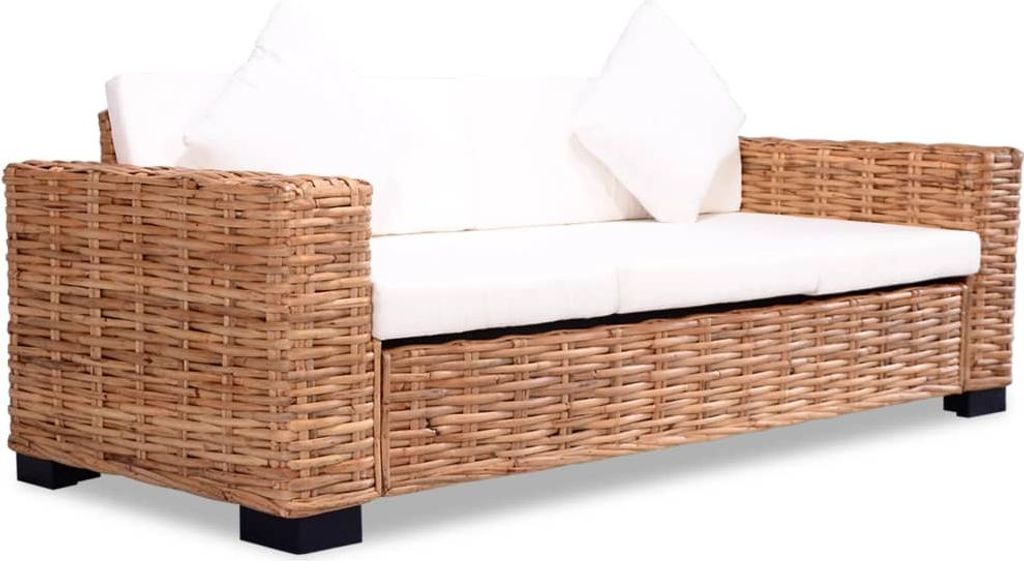 vidaXL Sofa-Set 15-tlg. Natur Rattan