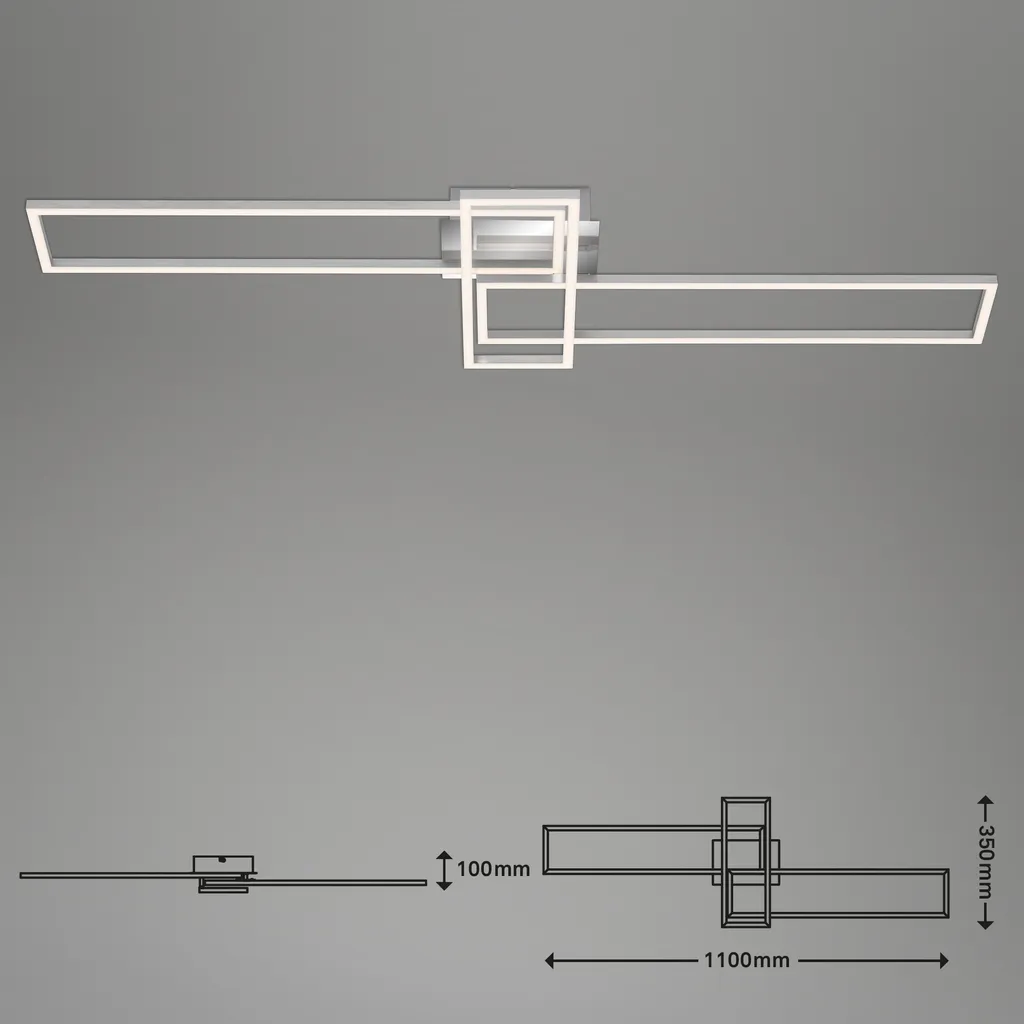 Plafonnier LED Chrome 5500 lm Intensité Variable et Couleur Réglable - 9