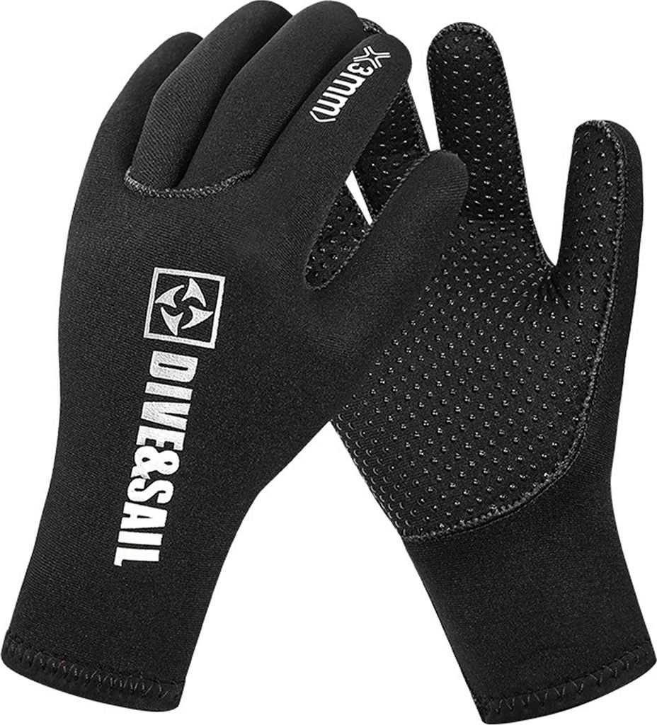 3 mm Tauchhandschuhe, warm, kratzfest, UPF 50+, UV-Schutz, kalt, rutschfest und verschleissfest fuer Wasseraktivitaeten im Winter