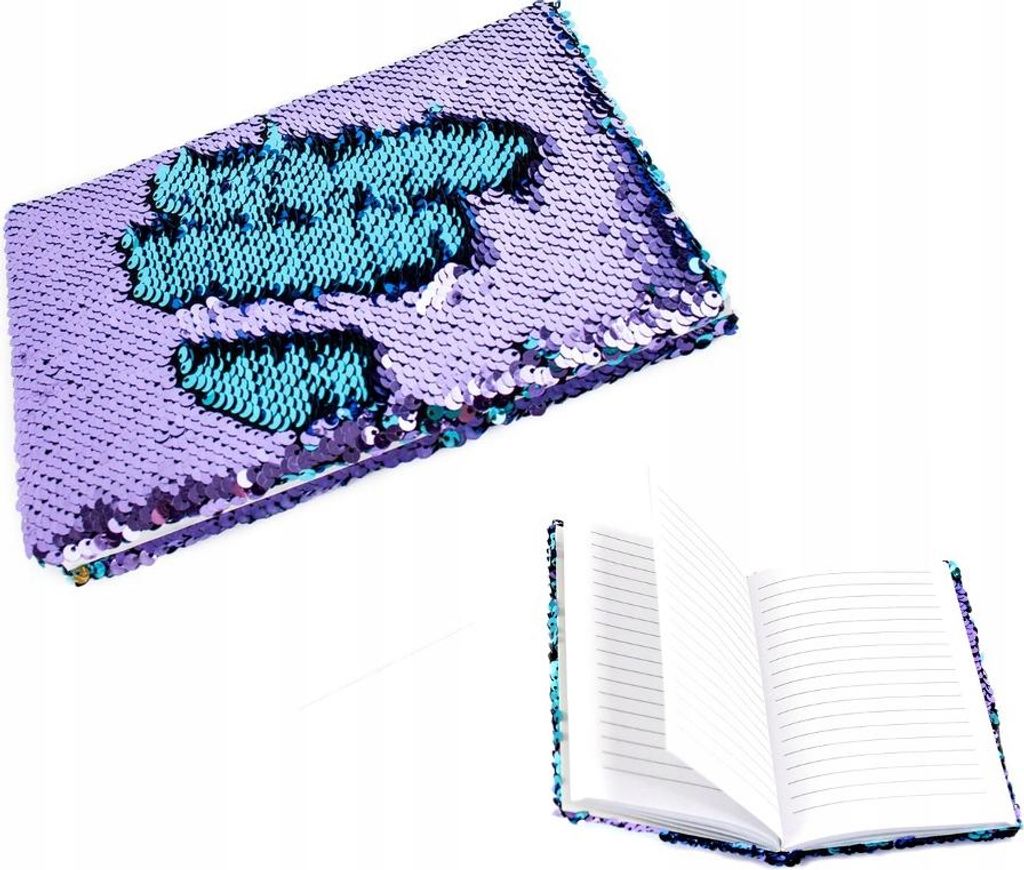 Pailletten Notizbuch A6 - Glitzer Tagebuch für Kinder - Wende-Pailletten Versch. Farben