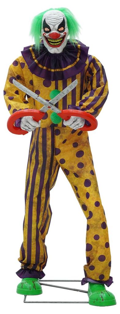 Snippers the Clown – Riesige Halloween Animatronic 182cm mit Bewegung, Licht & Sound – Gruseliger Killerclown für Horror-Deko & Haunted House