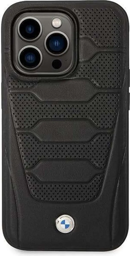 BMW iPhone 14 Pro Max Case Leather Seats Pattern MagSafe Black - Shop - 3
