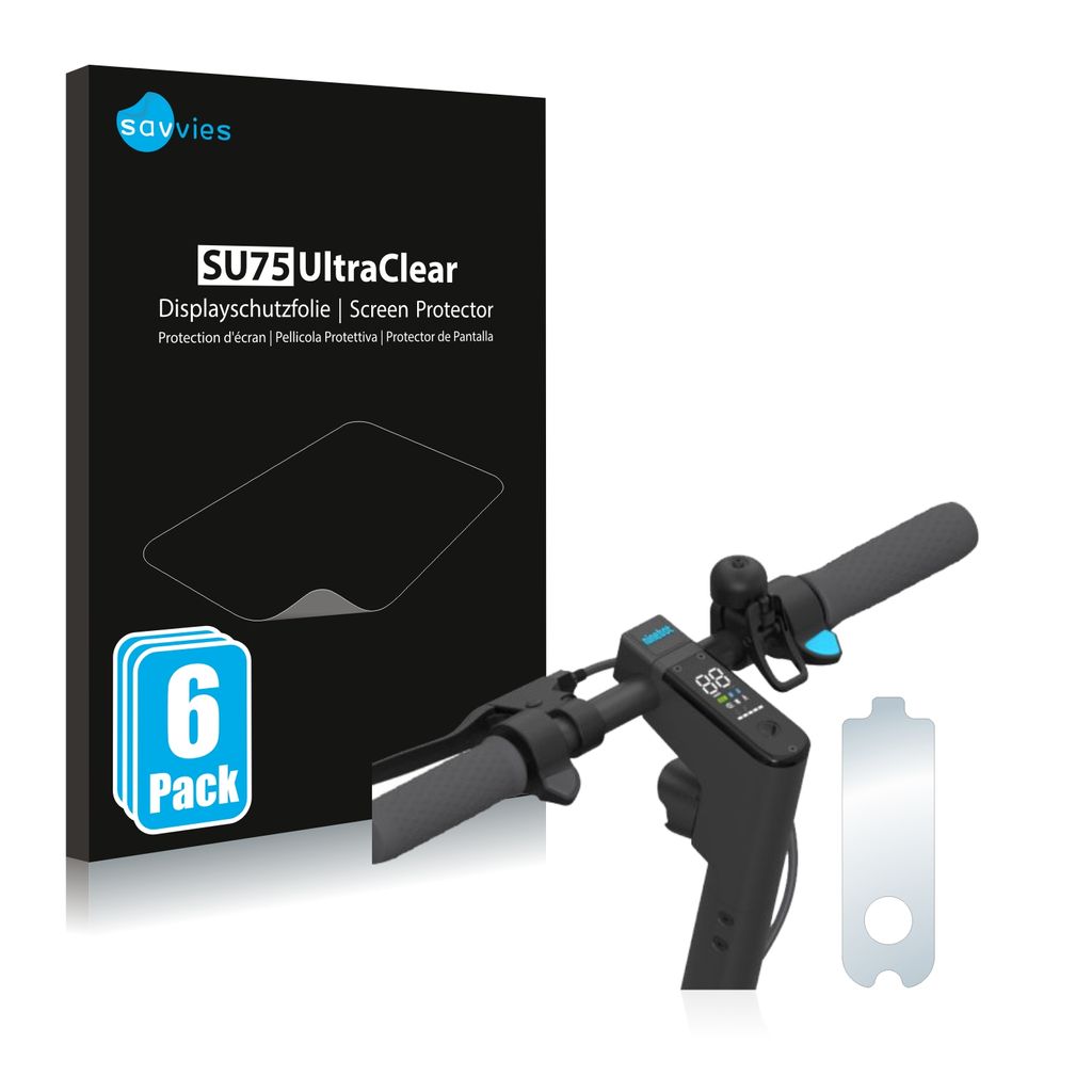 Savvies 6X Schutzfolie kompatibel mit Segway Ninebot KickScooter MAX G30LD Displayschutz-Folie Ultra-transparent 