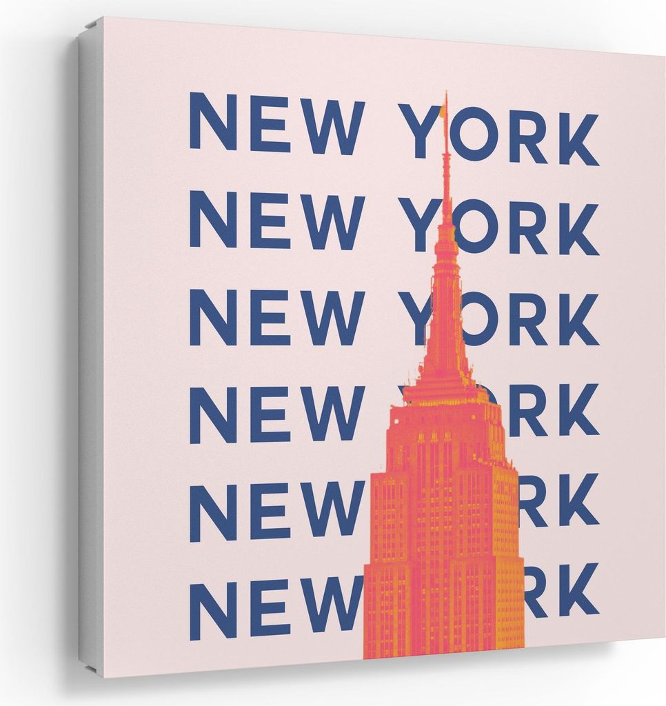 DEQORI Schlüsselkasten bedruckt 30x30 cm Weiß/Rechts 'New York Calling' Metall Box modern