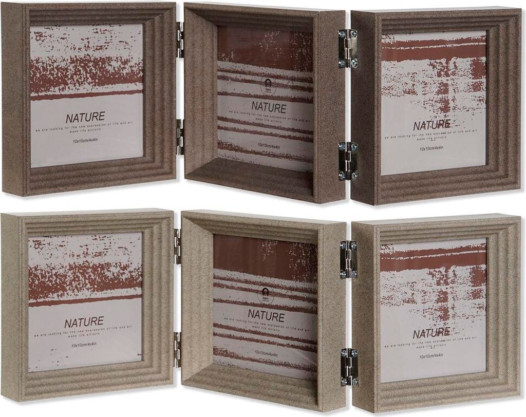 Fotorahmen Home ESPRIT Braun Beige Kristall polystyrol 38 X 3 X 12 cm (2 Stück)