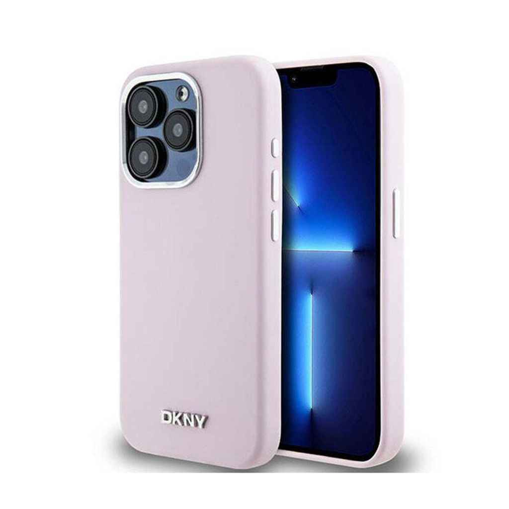DKNY DKHMP15LSMCHLP iPhone 15 Pro 6.1" pink hardcase Liquid Silicone Small Metal Logo MagSafe Schutzhülle
