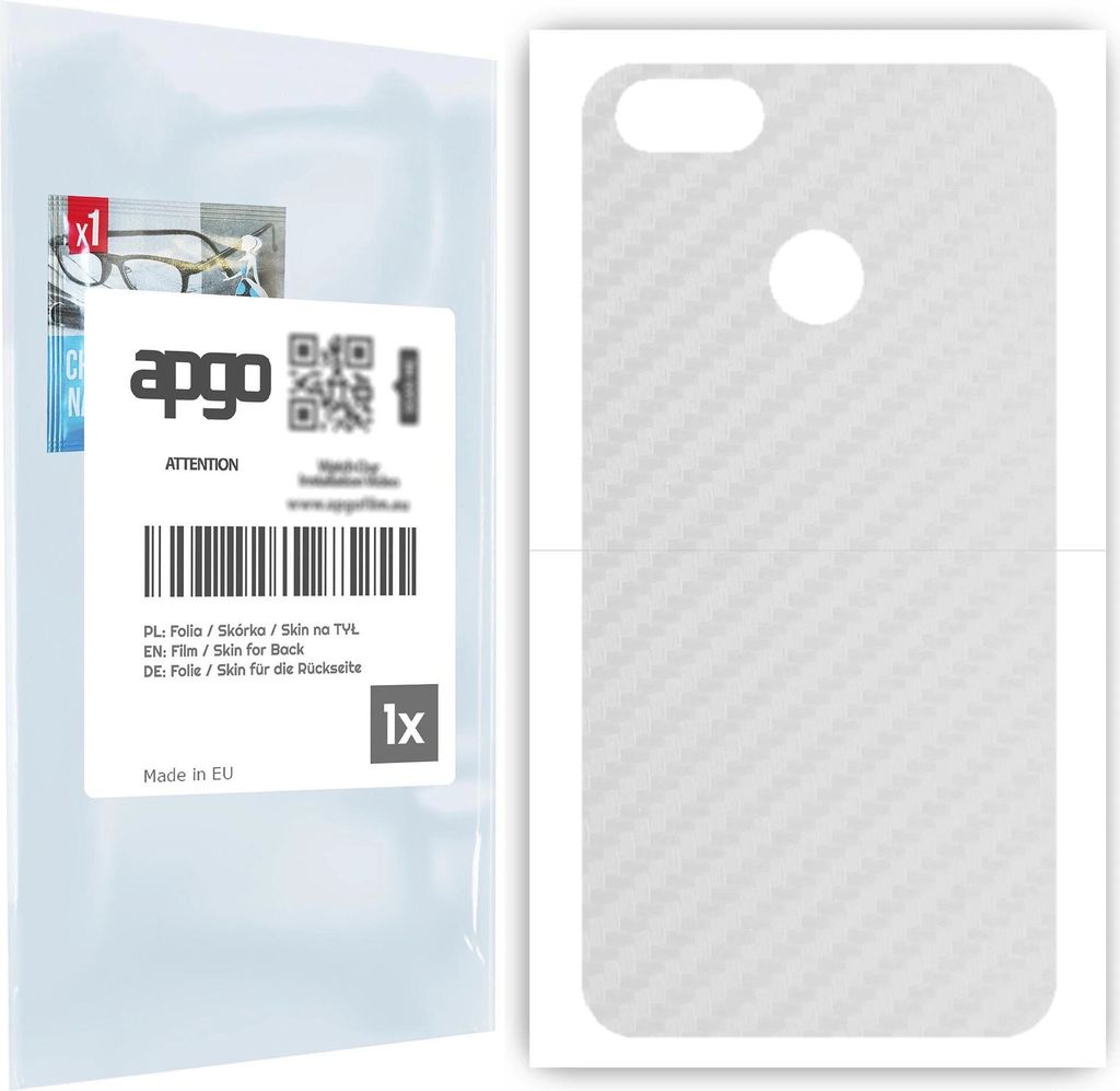 apgo Rückseite Schutzfolie für Huawei P9 lite mini - Hinten Schutzfolie Carbon Transparent (durchsichtig), Rückseite Folie schützt vor Kratzer...