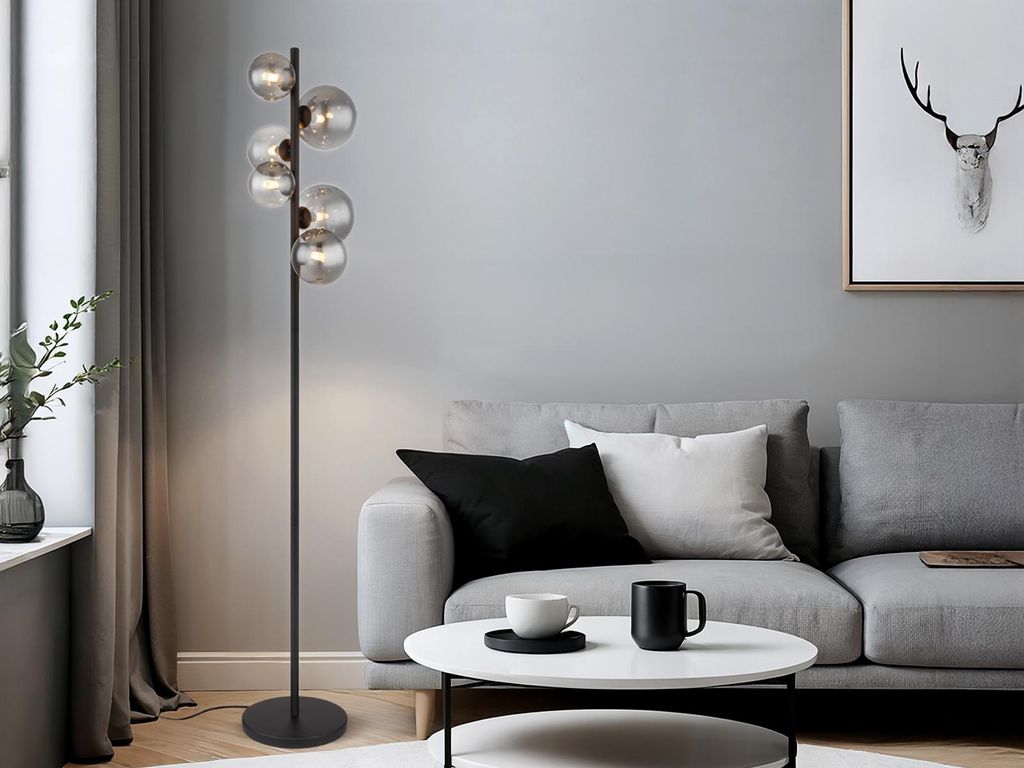 Globo Lighting Stehleuchte Metall schwarz matt, 6x G9 LED Produktbild 