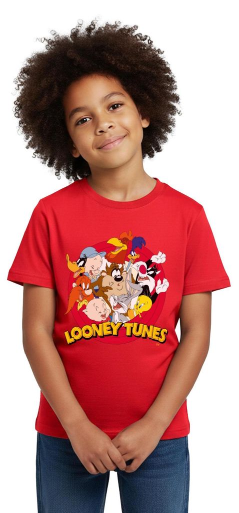 Spreadshirt Looney Tunes Bugs Bunny Logo Gruppenbild Kinder Produktbild 