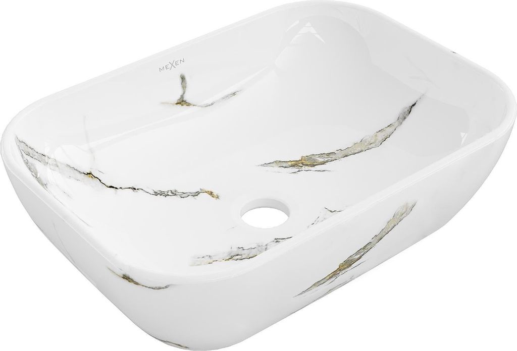 Mexen Rita Aufsatzwaschbecken 45 x 32 cm, weißer Stein - 21084581