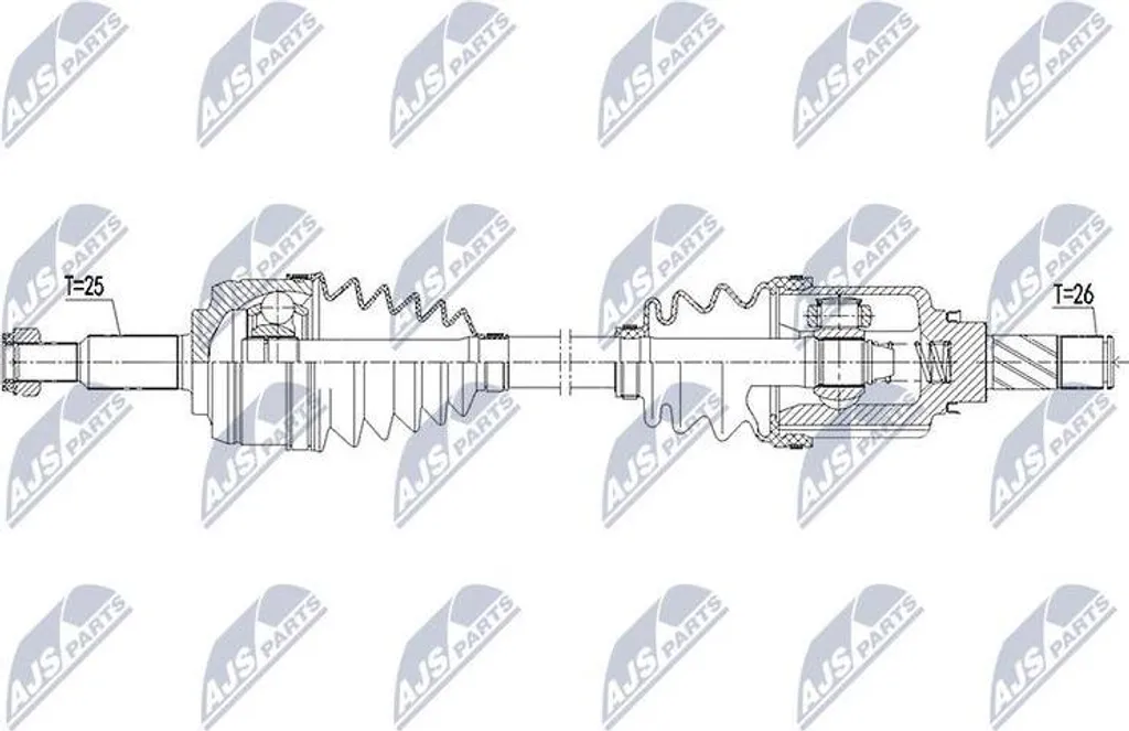 Cardan de transmission NTY NPW-RE-113 pour Dacia Dokker et Lodgy OE