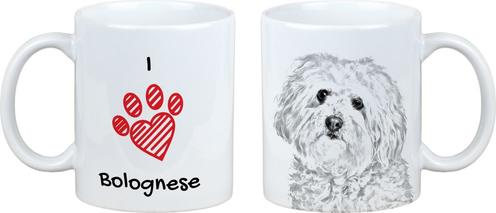 Bologneser, Bichon Bolognese - Tasse mit Hund, entzückende Tasse mit Grafik, Geschenk mit Ihrem Foto von der Marke Art-Dog