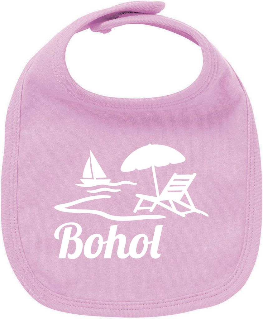Huuraa Unisex Babylatz Bohol Inselmotiv Philippinen Geschenk Babypink Baumwolle Bohol Mitbringsel