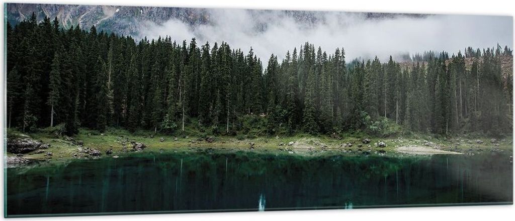 Bilder auf glas - Einteilig - Landschaft Berge Wolken - 140x50cm - Glasbilder - Wandbilder - Bilder - zum Aufhängen bereit - Wanddekoration aus Gl...