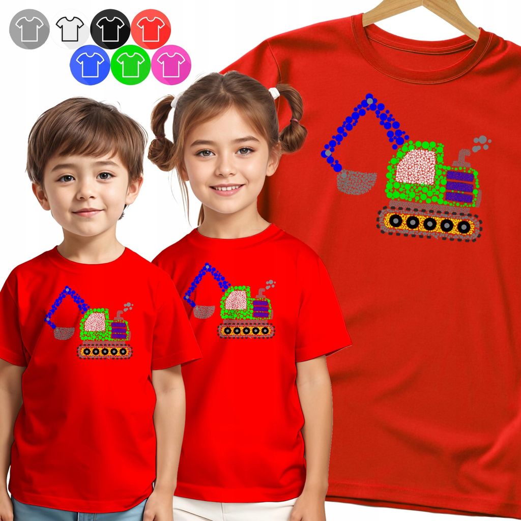 Kinder-T-Shirt - Für Den Tag Punkt Traktor Traktor Punkt - 134 M