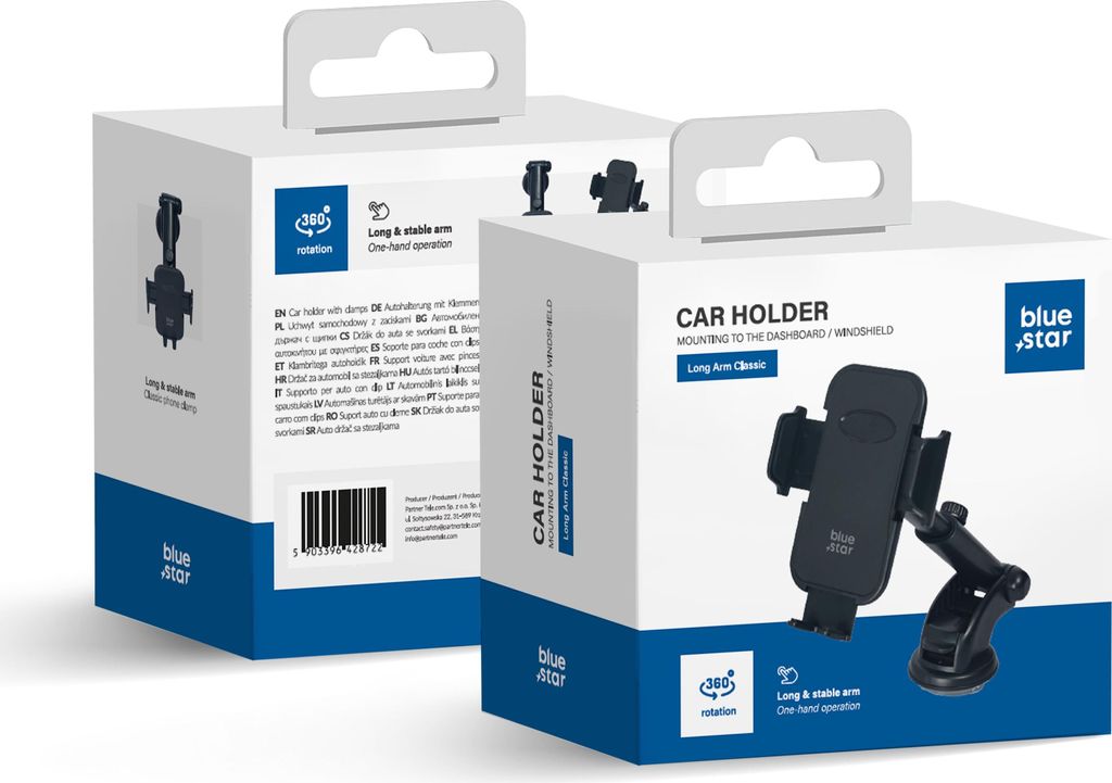 BLUE STAR Slide Mount Clasic (18-23cm) car holder passend für windshield black