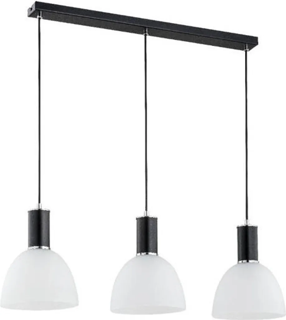 Suspension Classique à 3 Lampes Noire et Blanche DANA Style Intemporel
