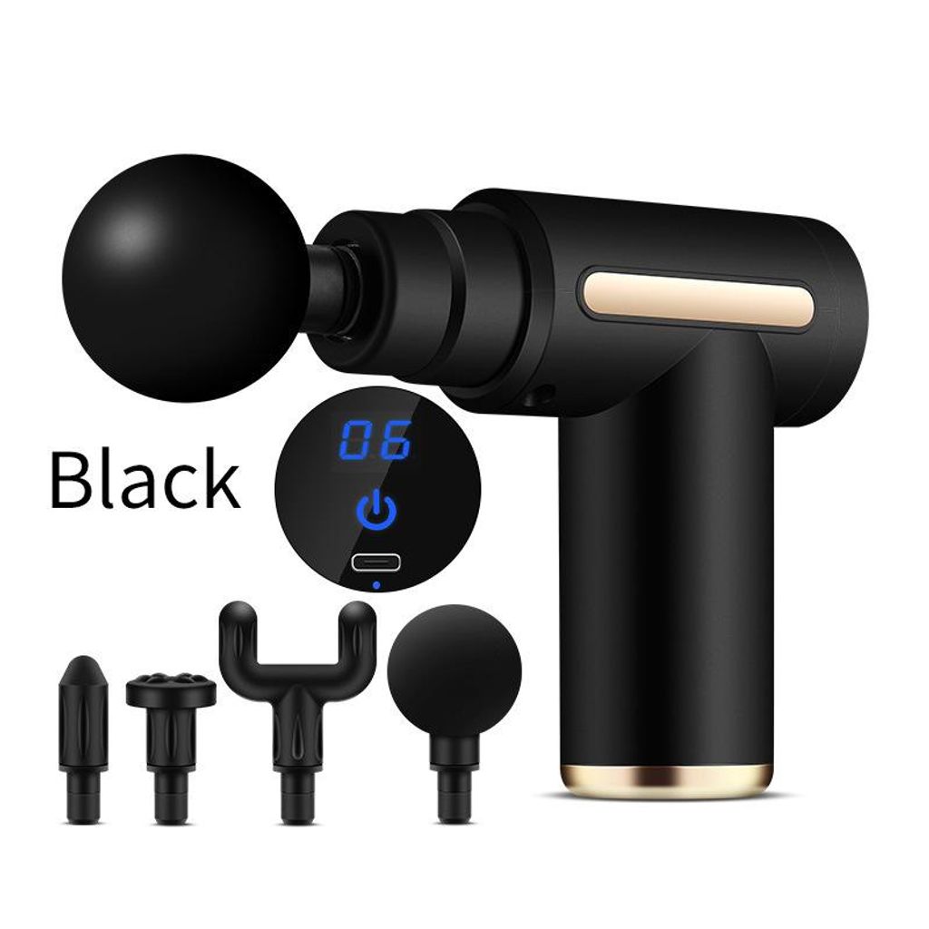 4 in 1 Massagepistole Elektrische Massage,Kleine Größe,Lademodell,LCD-Display,5 Geschwindigkeiten,1000 mAh Akku,Verwendet,Zur Entspannung der Muskel