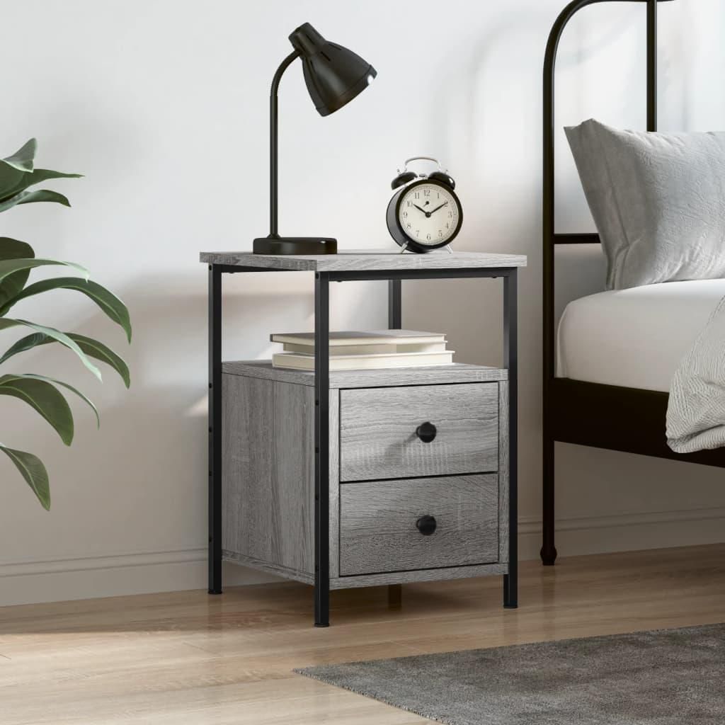 vidaXL Stolik nocny szary dąb sonoma 34x35,5x50 cm Materiał Zdjęcie produktu 