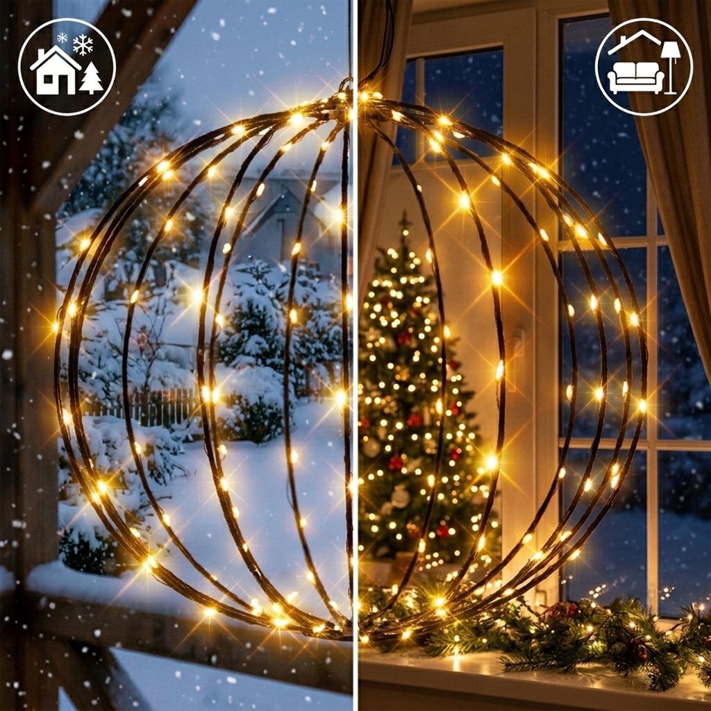 Metall Leuchtball schwarz mit Twinkle Effekt für Außen mit